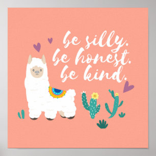 Be Silly Llama Poster