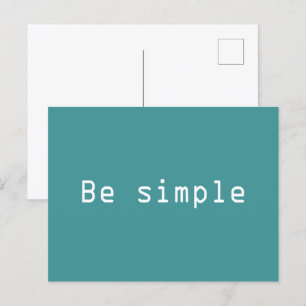 Be simple holiday postcard