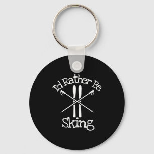 Be skiing downhill alpine nordic poles skier ski key ring