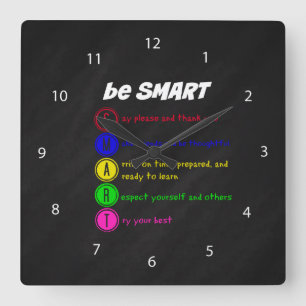 Be Smart Square Wall Clock