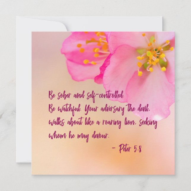 Be Sober And Self-controlled Christian Floral (Front)