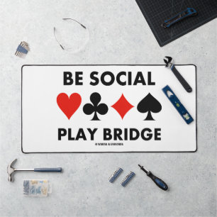 Be Social Play Bridge Four Card Suits Advice Desk Mat