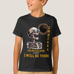 Be Solar Eclipse Skeleton Indiana Will T-Shirt