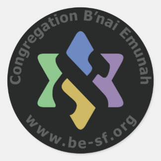 be star on black classic round sticker