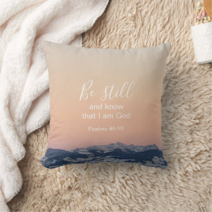 Be Still And Know Christian Custom Script Photo Cushion