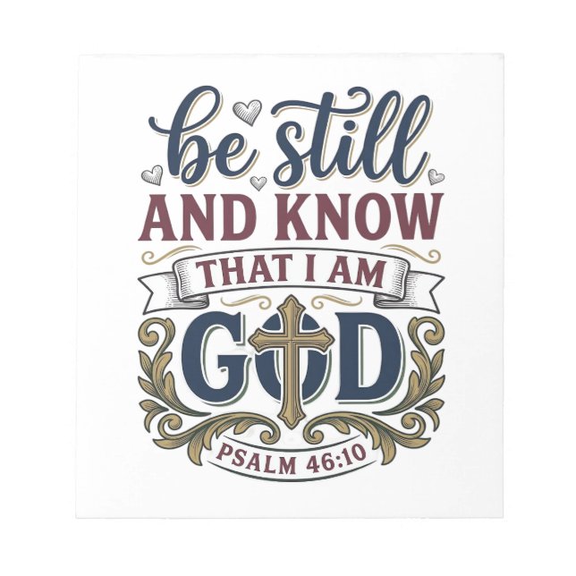 Be Still And Know Christian Psalm 460 Shirt Notepad (Front)