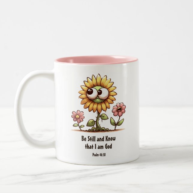 Be Still and Know Christian Scripture   Two-Tone Coffee Mug (Left)
