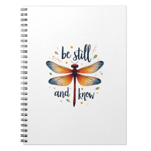 Be still and know Floral Dragonfly Christian Summe Notebook