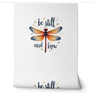 Be still and know Floral Dragonfly Christian Summe Wallpaper