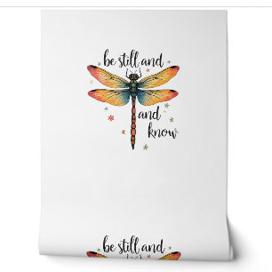 Be still and know Floral Dragonfly Christian Summe Wallpaper