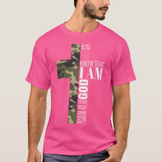 Be Still And Know God Christian Bible Verse Green  T-Shirt