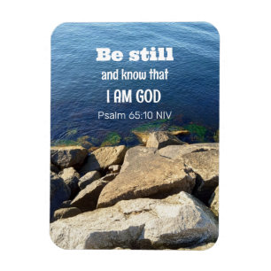 Be Still and Know I Am God Calm Blue Ocean Photo Magnet