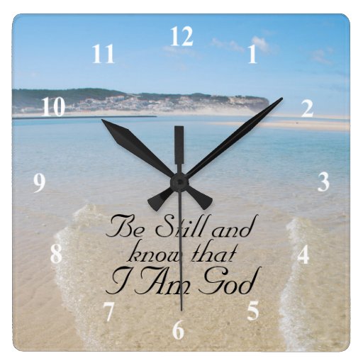 Image of Be Still and Know I AM GOD Scripture Psalm 46:10 Square Wall Clock