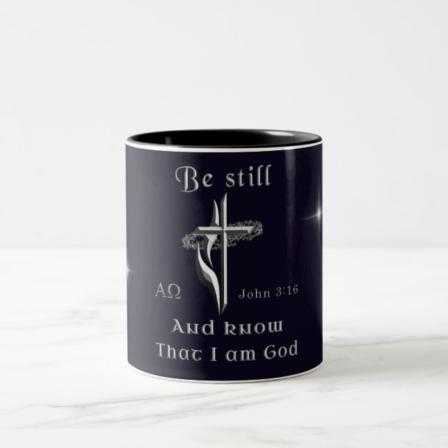 Be still and Know I am God Two-Tone Coffee Mug (Center)