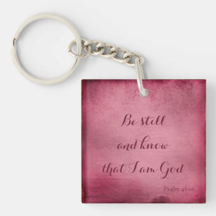 Be still and know purple parchment key ring