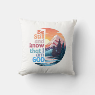 Be still and know that I am God Bible Verse Cushion
