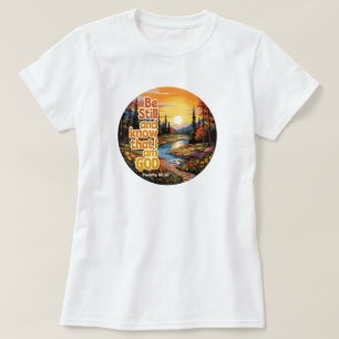 Be still and know that I am God Bible Verse T-Shirt