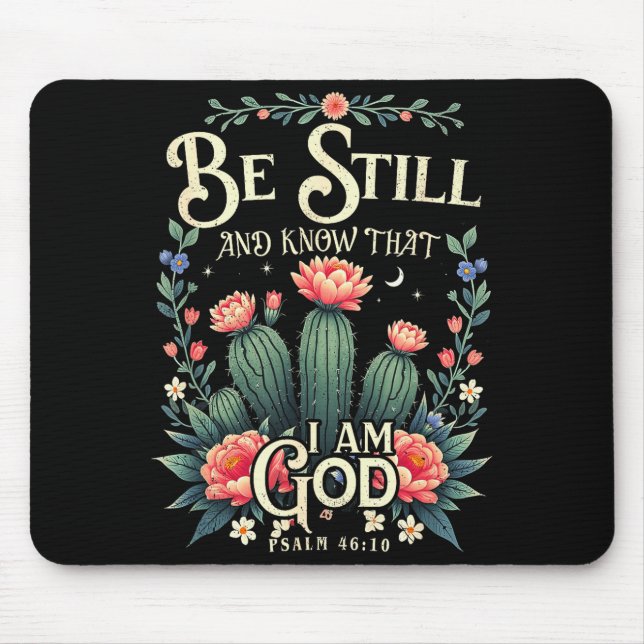 Be-still And Know That I-am-god Christian Scriptur Mouse Mat (Front)