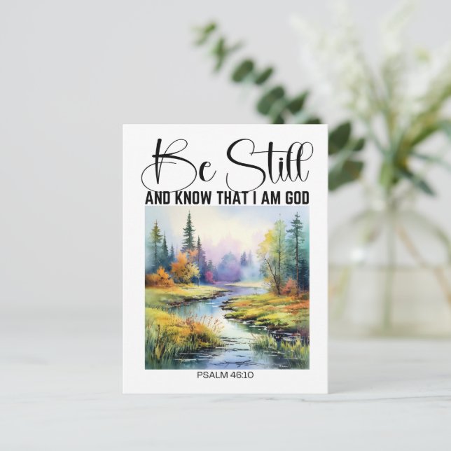 Be Still and Know that I am God Nature Landscape Postcard (Standing Front)