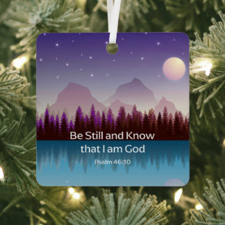 Be Still and Know that I Am God Psalm Bible Verse Metal Tree Decoration
