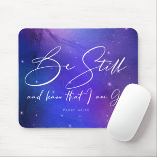 Be Still and Know Watercolor Bible Verse Christian Mouse Mat