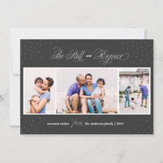 Be Still and Rejoice Holiday Photo Card Grey