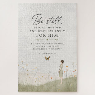 Be Still and Wait Patiently Psalm 37 Christian  Jigsaw Puzzle