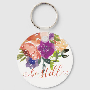 Be still floral key ring