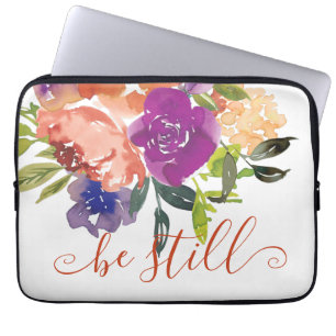 Be still floral laptop sleeve