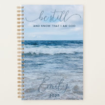 Be Still Inspiring Quote Blue Waves Photo Planner