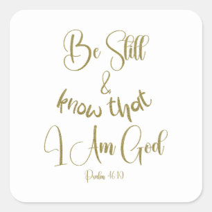 Be Still KJV Bible Verse Square Sticker