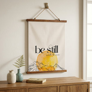 Be still & Know Inspirational Tapestry Off-White