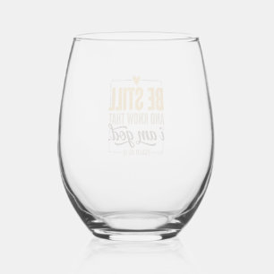 Be Still Psalm 46_10 Vintage Christian Shirt Desig Stemless Wine Glass