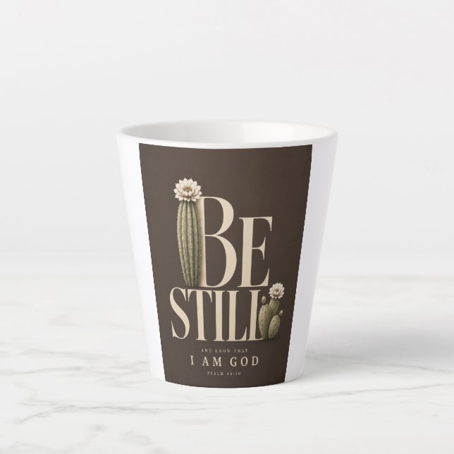 BE STILL | Psalm 46:10 | Walnut Latte Mug (Front)