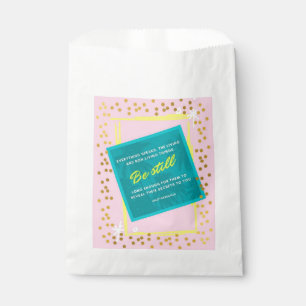 Be Still Quote Pink Green Wall art poster Favour Bags