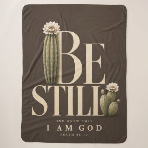 BE STILL   Walnut   Psalm 46:10 Sherpa Blanket
