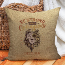Be Strong and Courageous Christian Bible Lion