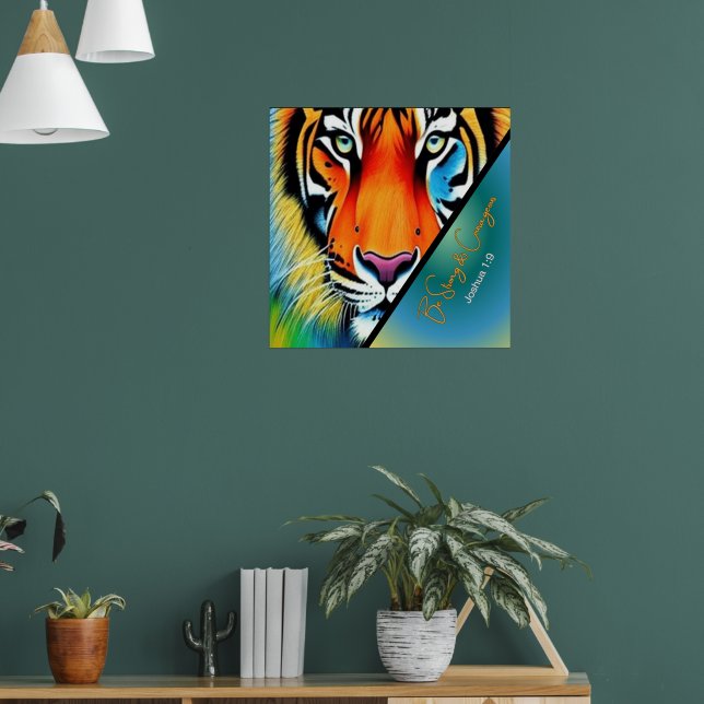 Be Strong and Courageous Christian Faith Poster (Living Room 1)