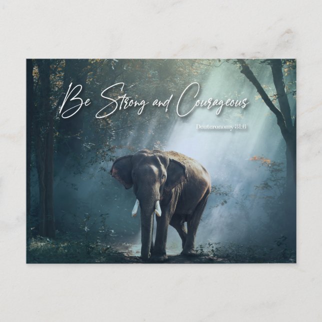 Be Strong And Courageous (Deuteronomy 31:6) Postcard (Front)