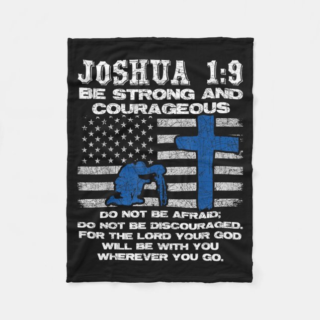 Be Strong And Courageous Do Not Be Afraid Prayer  Fleece Blanket (Front)