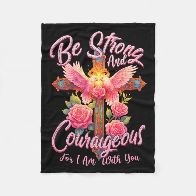 Be Strong And Courageous For I Am With You Angle W Fleece Blanket (Front)