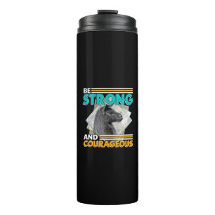 Be Strong and Courageous - Llama Thermal Tumbler