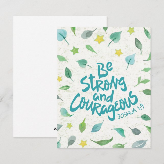 Be Strong and Courageous Religious Postcards (Front/Back)