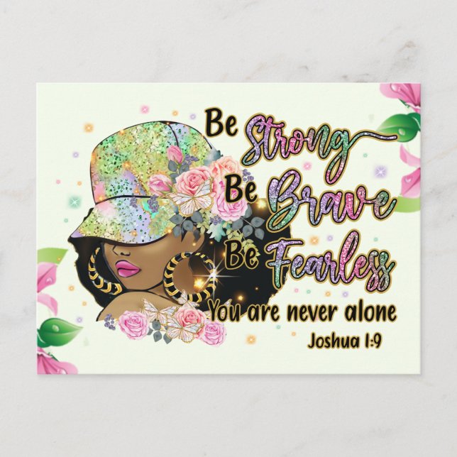 Be strong, be brave, be fearless, melanin sista, b holiday postcard (Front)