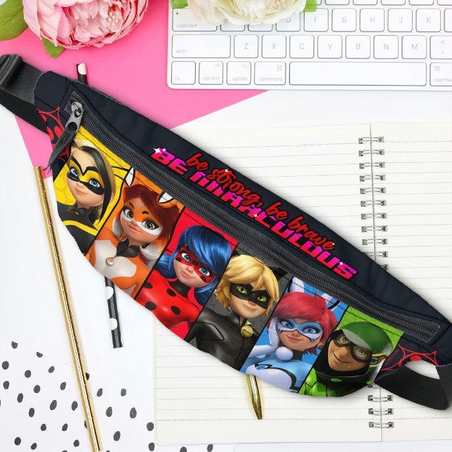 Be Strong, Be Brave, Be Miraculous Bum Bags (Bag on table)