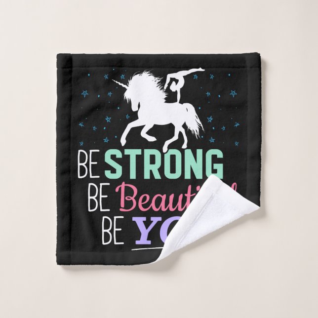Be Strong Beautiful You - Gymnastics Unicorn Wash Cloth (Wash Cloth)