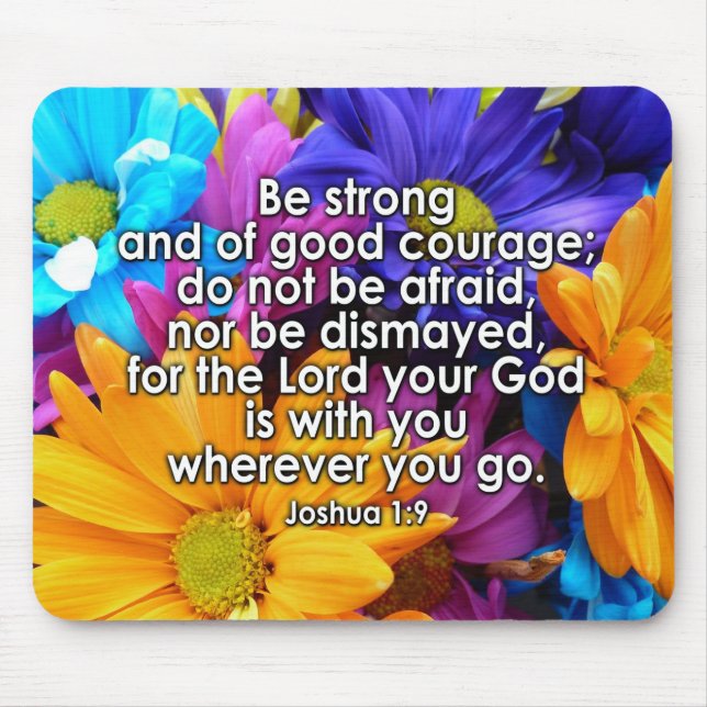 Be Strong Bible Scripture Mouse Mat (Front)