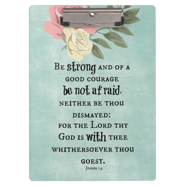 Be Strong Bible Verse Clipboard (Front)