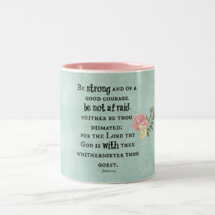 Be Strong Bible Verse Two-Tone Coffee Mug