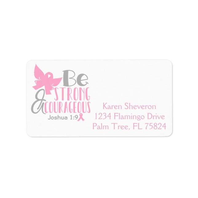 Be Strong Breast Cancer Awareness Address Labels (Front)